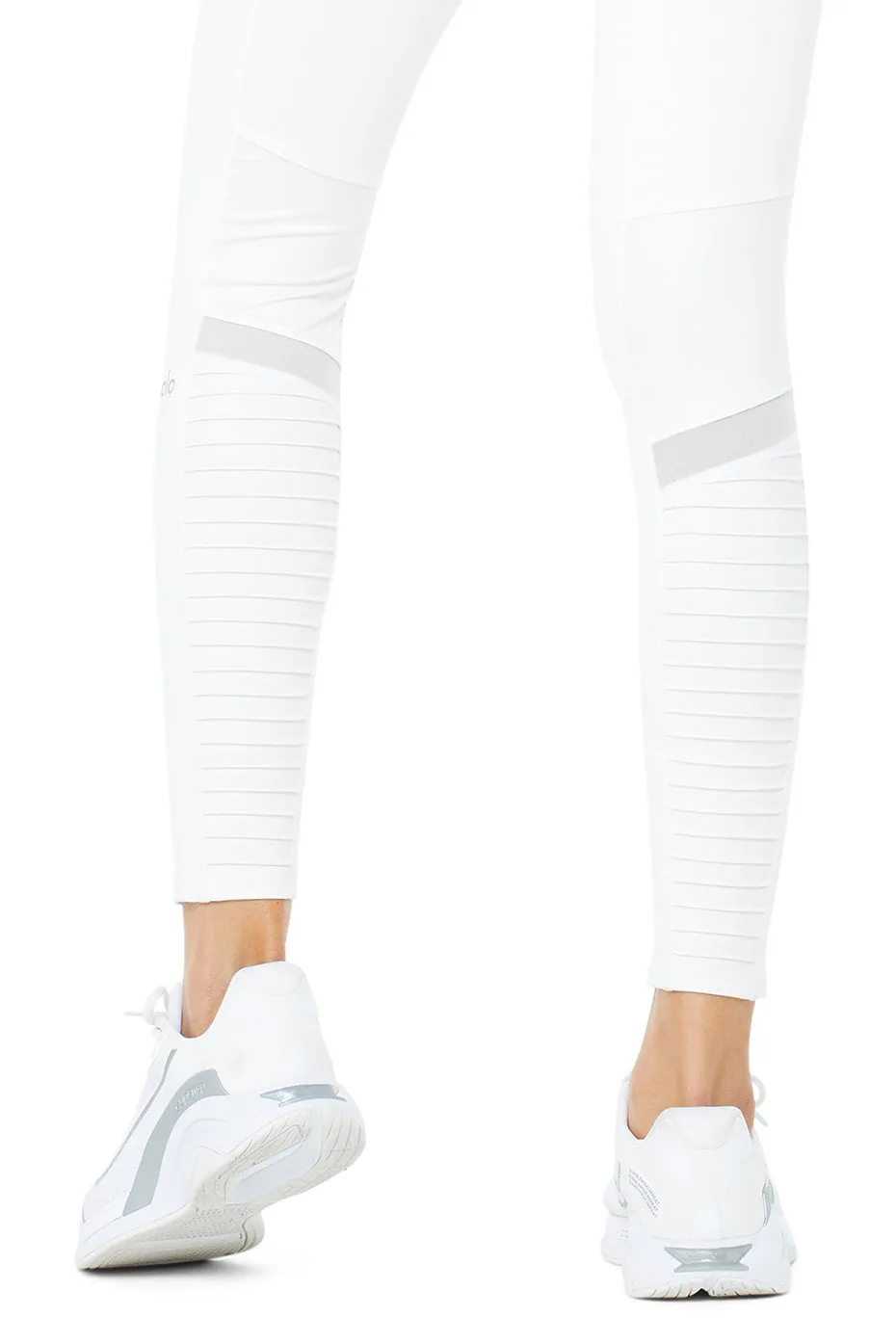 7/8 High-Waist Moto Legging - White