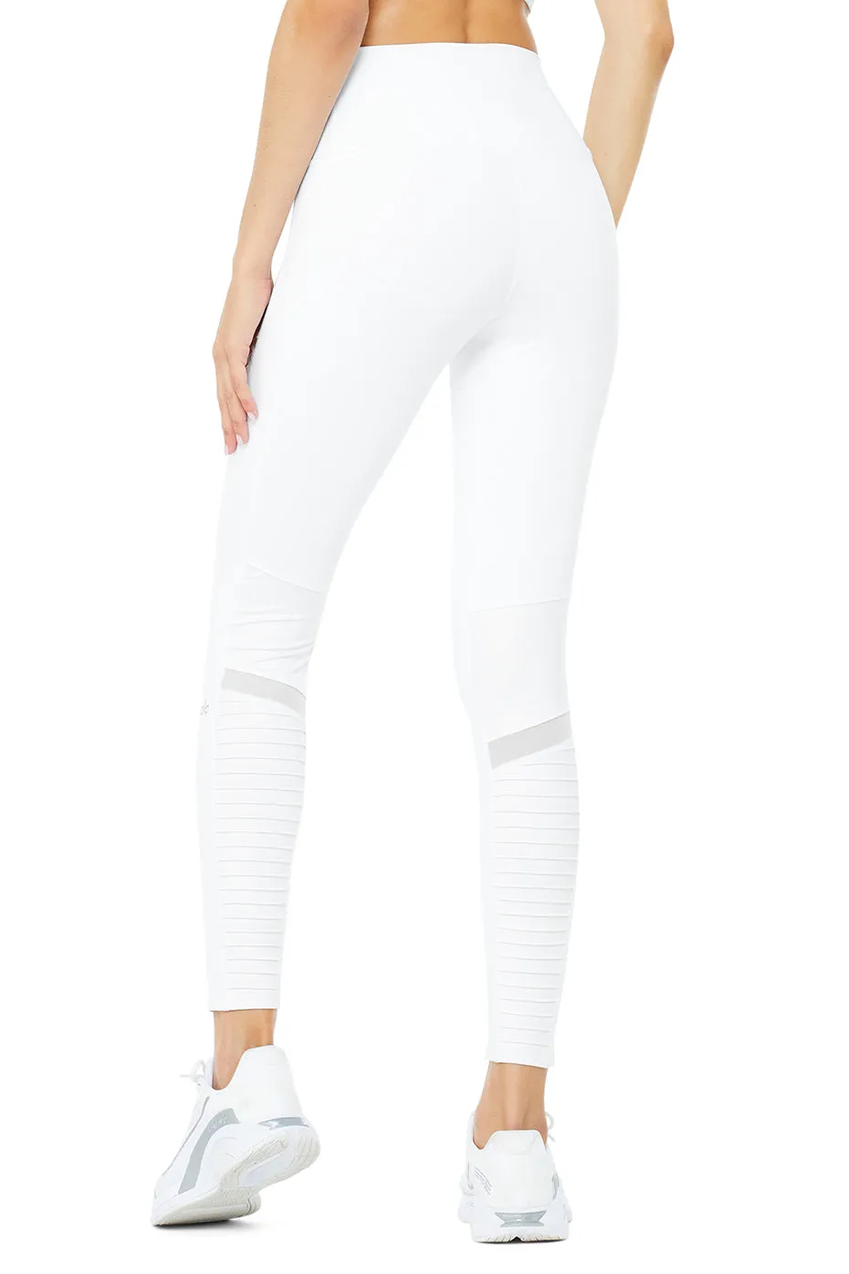 7/8 High-Waist Moto Legging - White