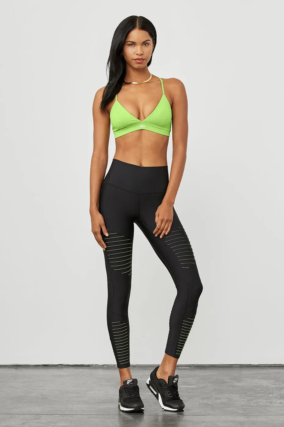 Airlift High-Waist 7/8 Moto Legging - Black/Highlighter