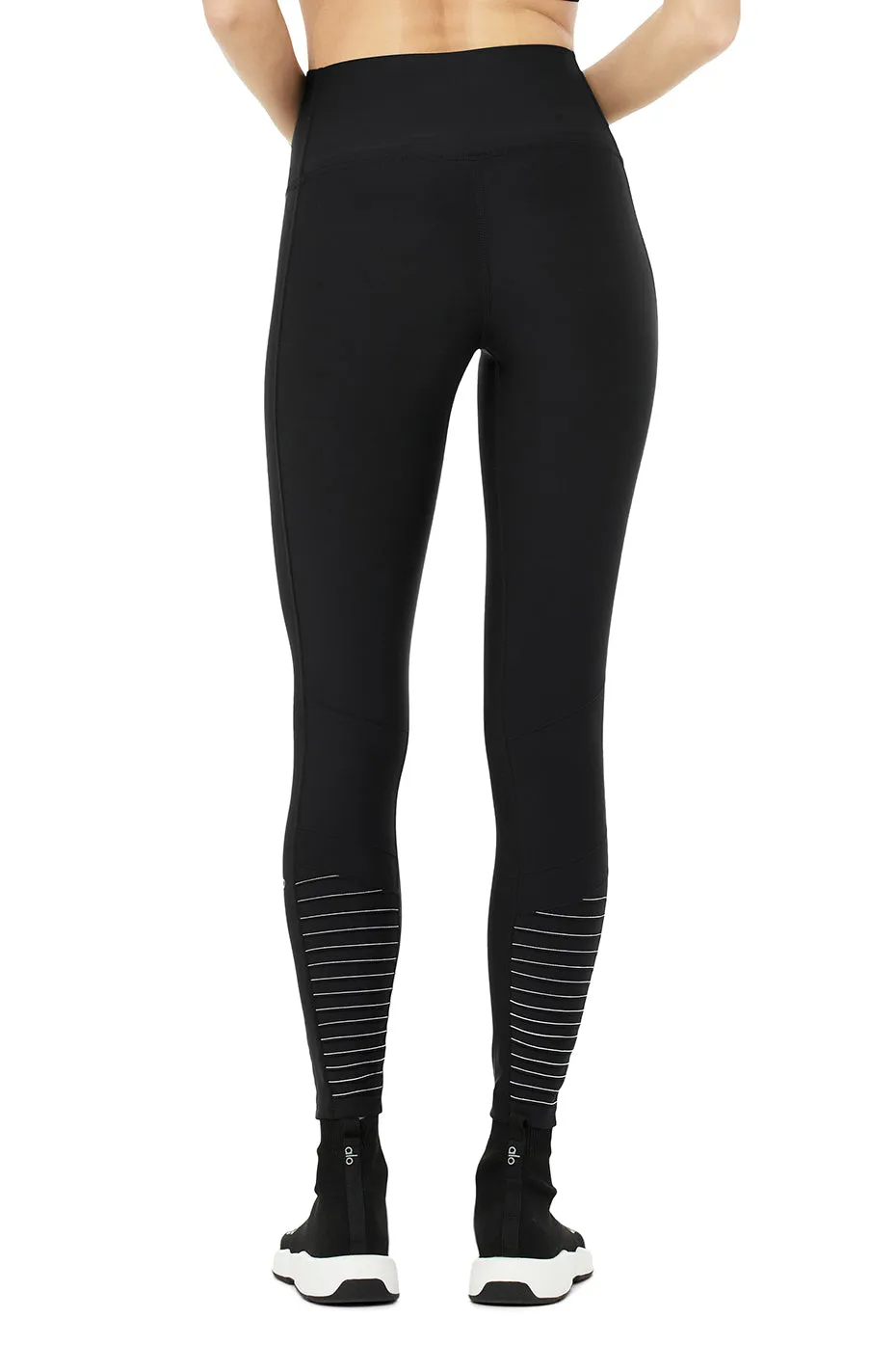 Airlift High-Waist 7/8 Moto Legging - Black/White