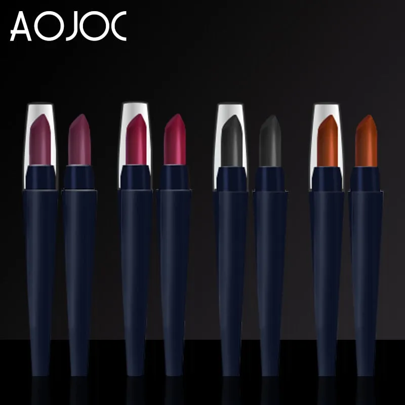 Aojoc cosmetic makeup 20 Color Matte Lipstick Waterproof black blue yellow color Lip Gloss Creamy Paint Moisturizer Sexy Pigment