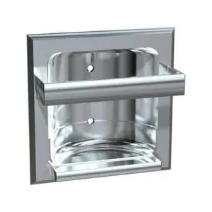 ASI 0410-Z Soap Dish, Recessed w/Round Bar, Chrome Plated Zamak