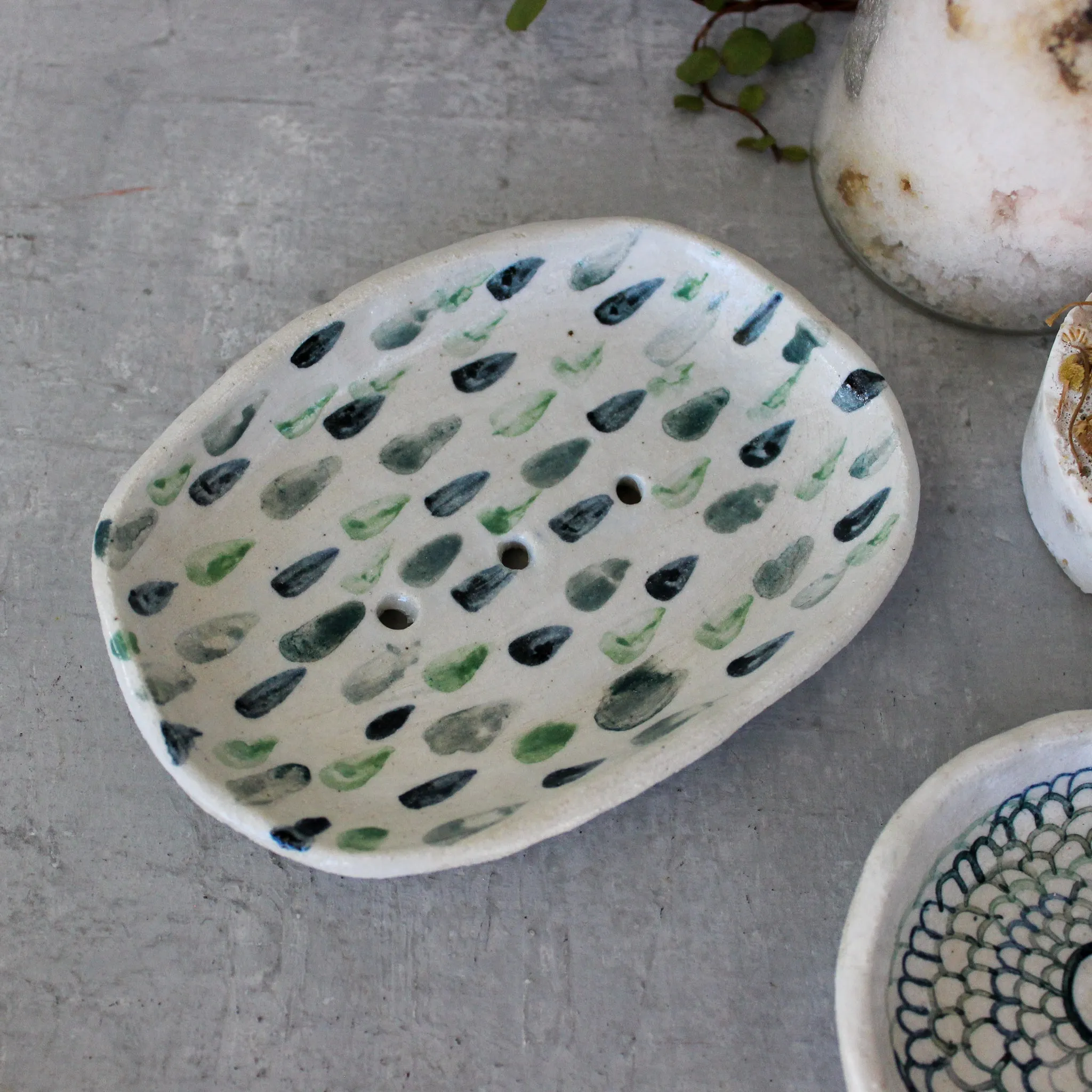 Ceramic Soap Dishes Painted Pattern