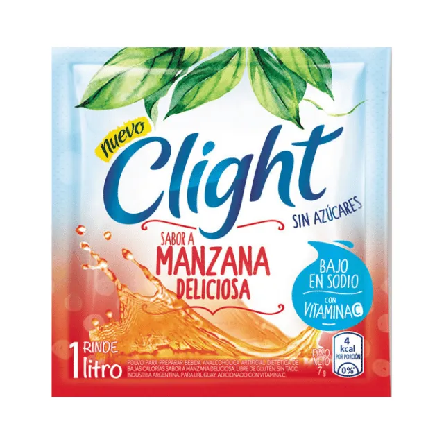 Clight Powdered Juice Delicious Apple Flavor Sugar Free (box of 20) 160 g / 5.6 oz