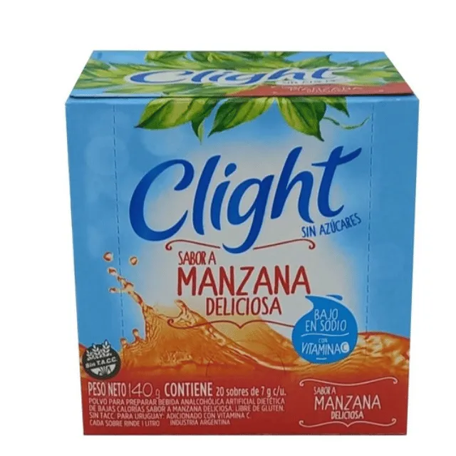 Clight Powdered Juice Delicious Apple Flavor Sugar Free (box of 20) 160 g / 5.6 oz