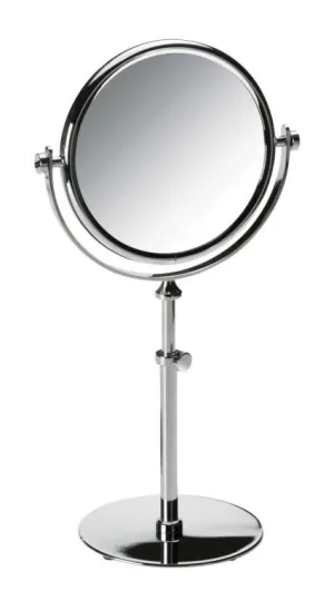 Free Standing, Extensible Round Double Face Mirror