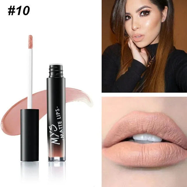 MYS Brand Makeup Matte Liquid Lipstick Tint Waterproof Make Up Long Lasting Lip Stick Nude Lip Gloss Cosmetics Batom