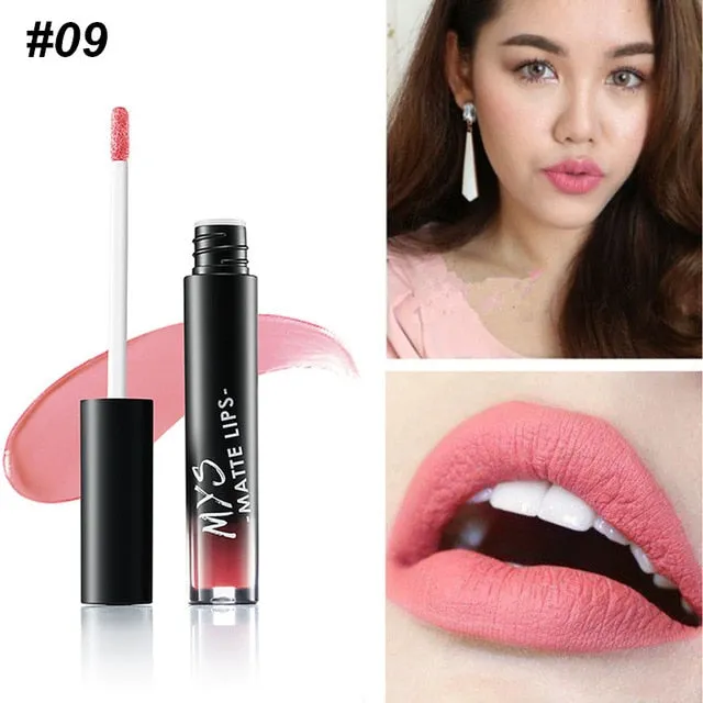 MYS Brand Makeup Matte Liquid Lipstick Tint Waterproof Make Up Long Lasting Lip Stick Nude Lip Gloss Cosmetics Batom