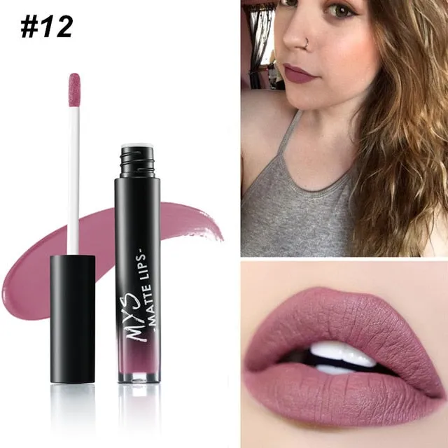 MYS Brand Makeup Matte Liquid Lipstick Tint Waterproof Make Up Long Lasting Lip Stick Nude Lip Gloss Cosmetics Batom