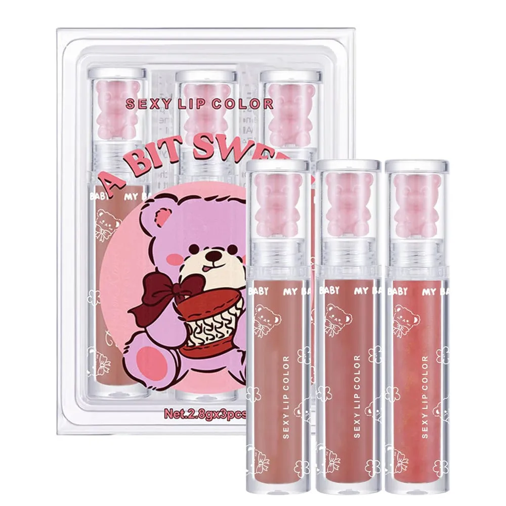 (NET) 3PCS Bear Jelly Lip Gloss/805172