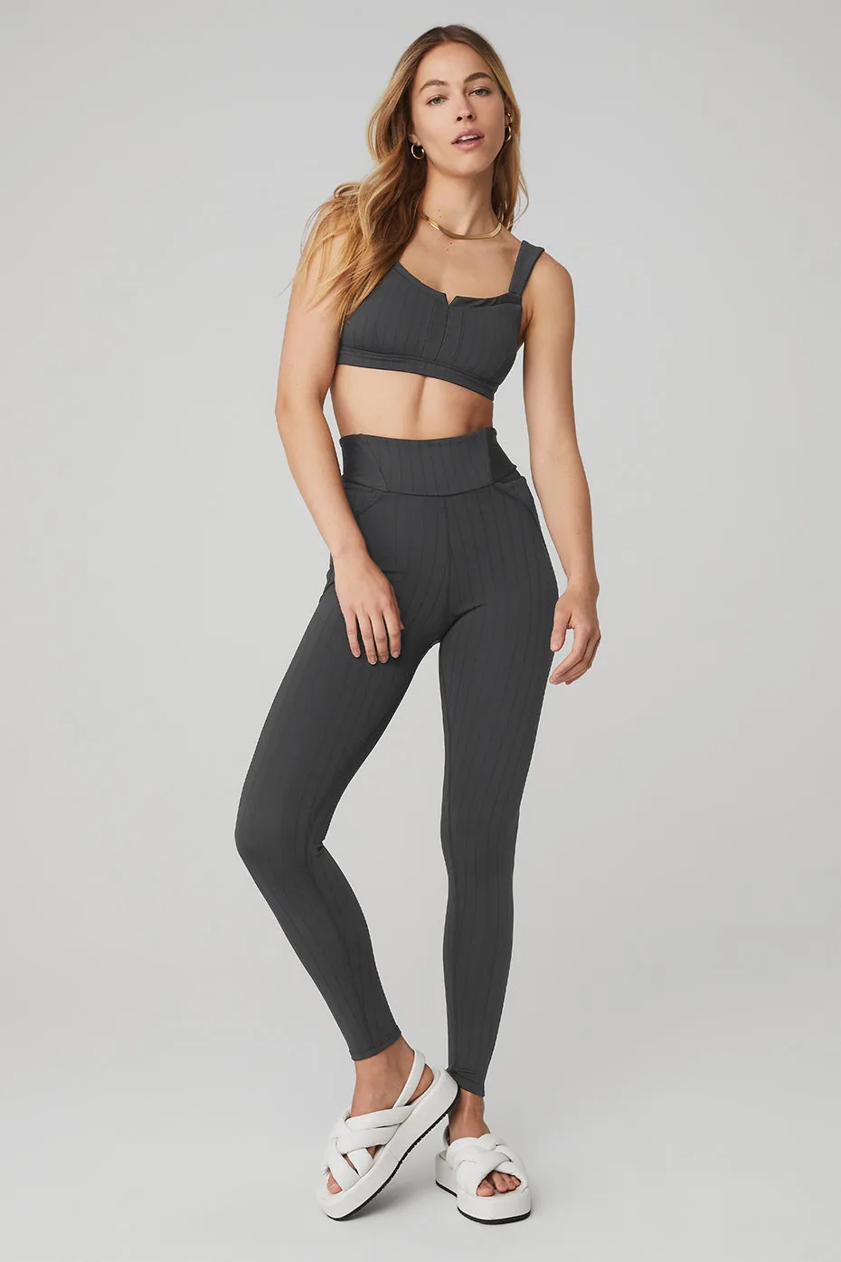 Pinstripe Jacquard Captivate Bra & Pinstripe Jacquard Extreme High-Waist Legging