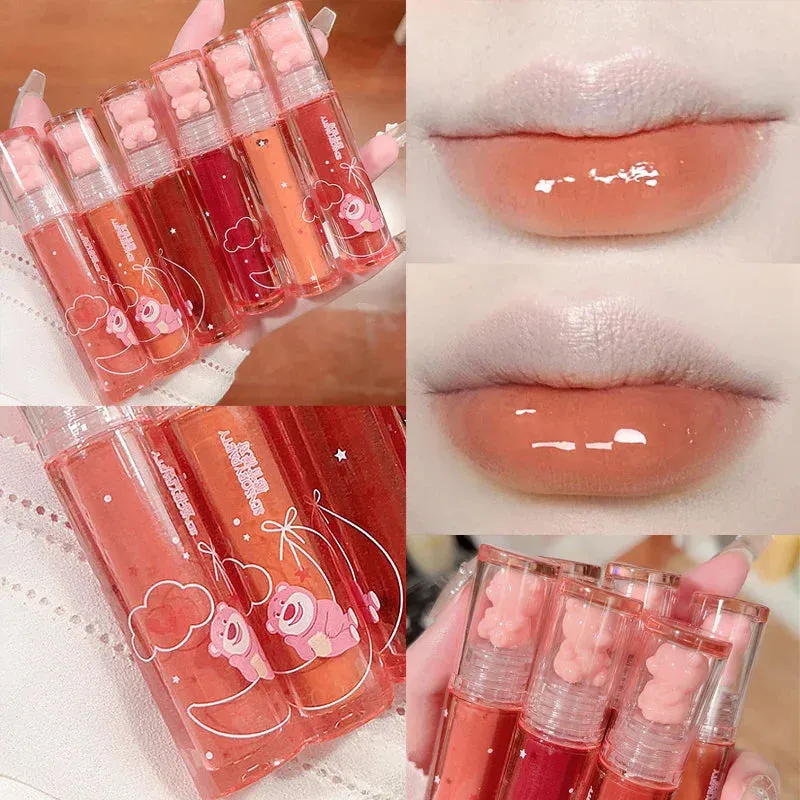 Toleet Christmas Thanksgiving gifts Winter Makeup Ideas Crystal Jelly Strawberry Mirror Lip Glaze Watery Lipgloss Waterproof Lasting Colored Tint Liquid Lipstick Beauty Makeup Cosmetic