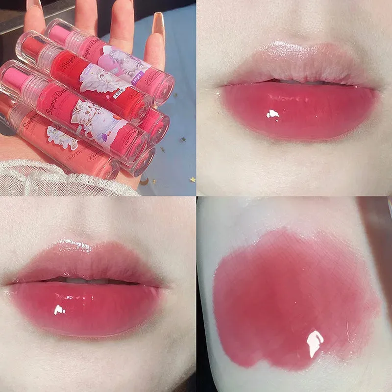 Toleet-Christmas/Thanksgiving Gift Winter Makeup Ideas 6Color Cat Mirror Lip Glaze High Gloss Moisturizing Sexy Red Lip Tint Lipstick Lip Essence Long Lasting Lipgloss Korean Cosmetic