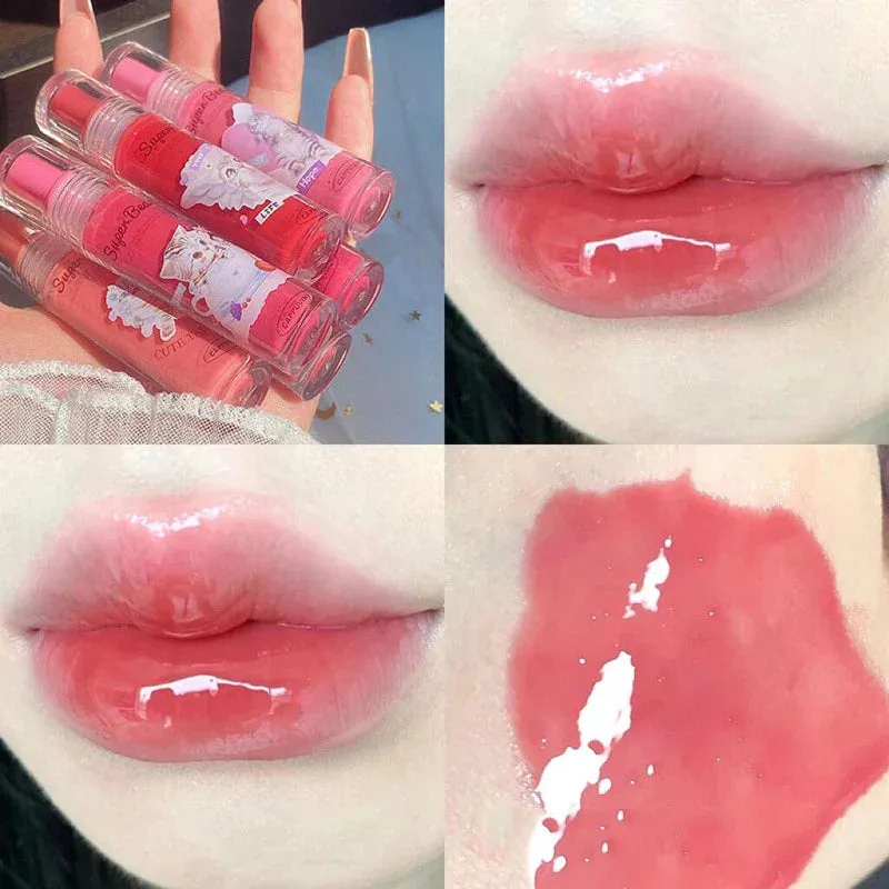 Toleet-Christmas/Thanksgiving Gift Winter Makeup Ideas 6Color Cat Mirror Lip Glaze High Gloss Moisturizing Sexy Red Lip Tint Lipstick Lip Essence Long Lasting Lipgloss Korean Cosmetic